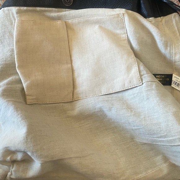 VINCE CAMUTO Maxi Black Leather Hobo Shoulder Bag 14” x 12” - Picture 12 of 16